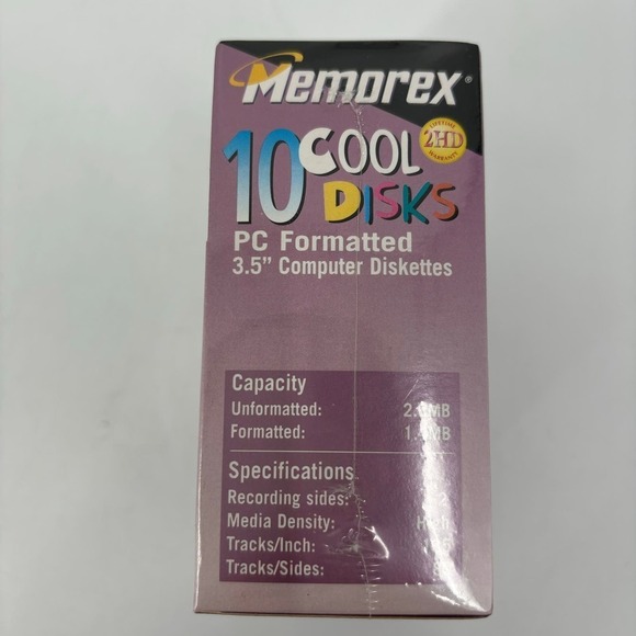 Memorex Cool Disks 10 Pack PC Formatted 3.5" Computer Diskettes File Box NEW - Picture 5 of 7